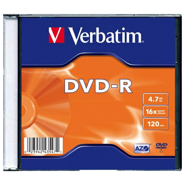 Verbatim DVD-R Disc 4.7GB 16x AZO matt sidabrinis 1vnt 43547 aprašymas - Prekės nuotrauka