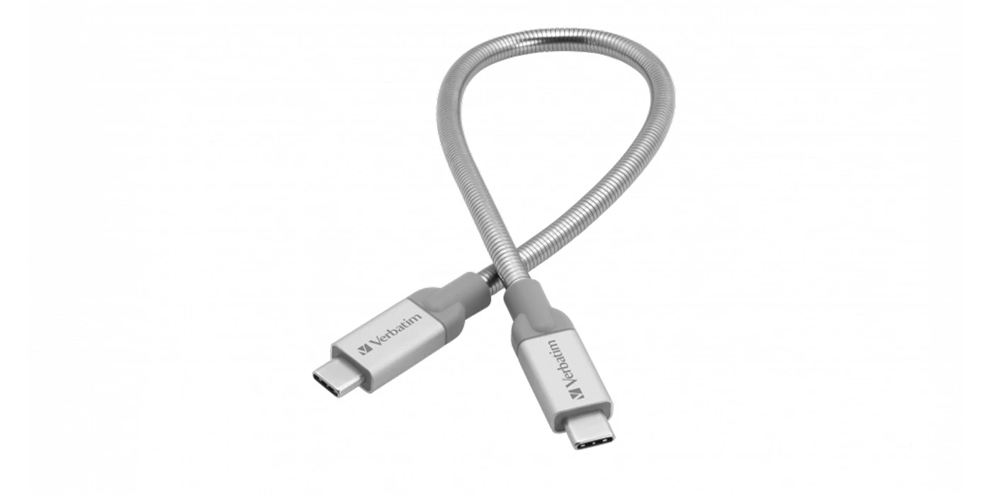Verbatim 48867 USB kabelis 0,3 m 3.2 Gen 2 (3.1 Gen 2) USB C Sidabras aprašymas - Prekės nuotrauka