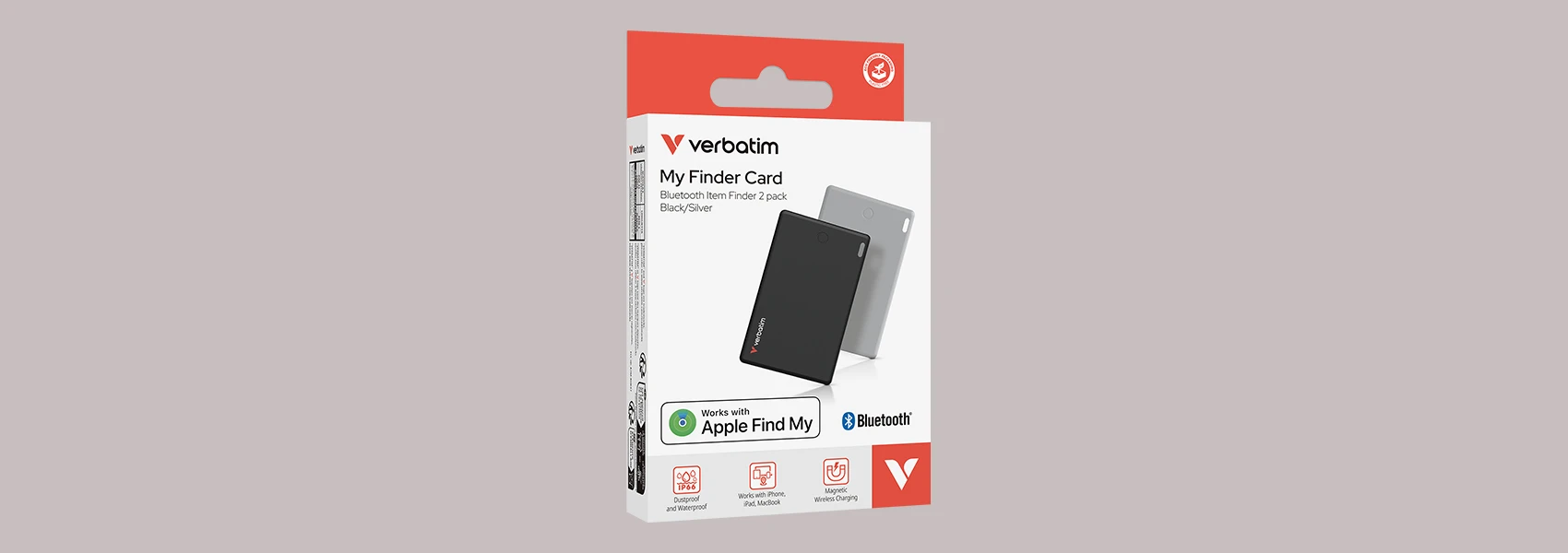 Verbatim My Finder Card Bluetooth juoda / sidabrinė – daiktų ieškiklis 2vnt MYFCR-02BS 32140 aprašymas - Prekės nuotrauka Verbatim My Finder Card Bluetooth juoda / sidabrinė – daiktų ieškiklis 2vnt MYFCR-02BS 32140 aprašymas - Prekės nuotrauka