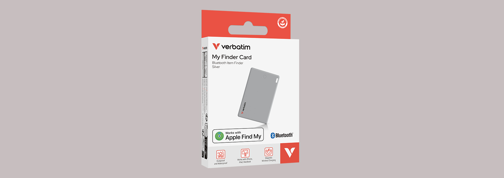 Verbatim My Finder Card Bluetooth sidabrinės spalvos – daiktų ieškiklis MYFCR-01S 32139 aprašymas - Prekės nuotrauka