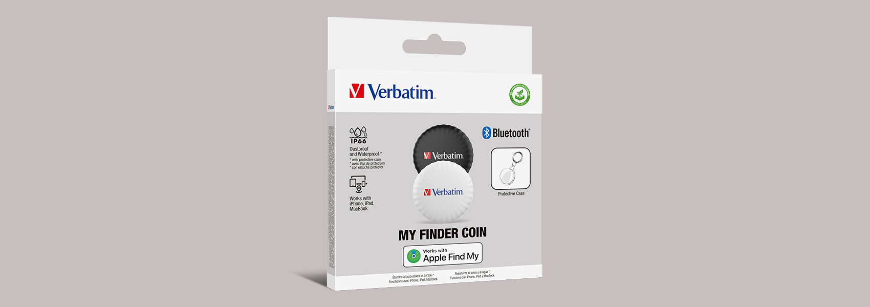 Verbatim My Finder Coin Bluetooth juoda balta - daiktų ieškiklis 2vnt MYFC-02BW 32134 aprašymas - Prekės nuotrauka Verbatim My Finder Coin Bluetooth juoda balta - daiktų ieškiklis 2vnt MYFC-02BW 32134 aprašymas - Prekės nuotrauka