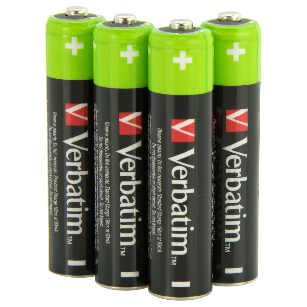 Verbatim NiMH AAA 950mAh Premium HR03 akumuliatoriai 4vnt juodos spalvos 49514 aprašymas - Prekės nuotrauka