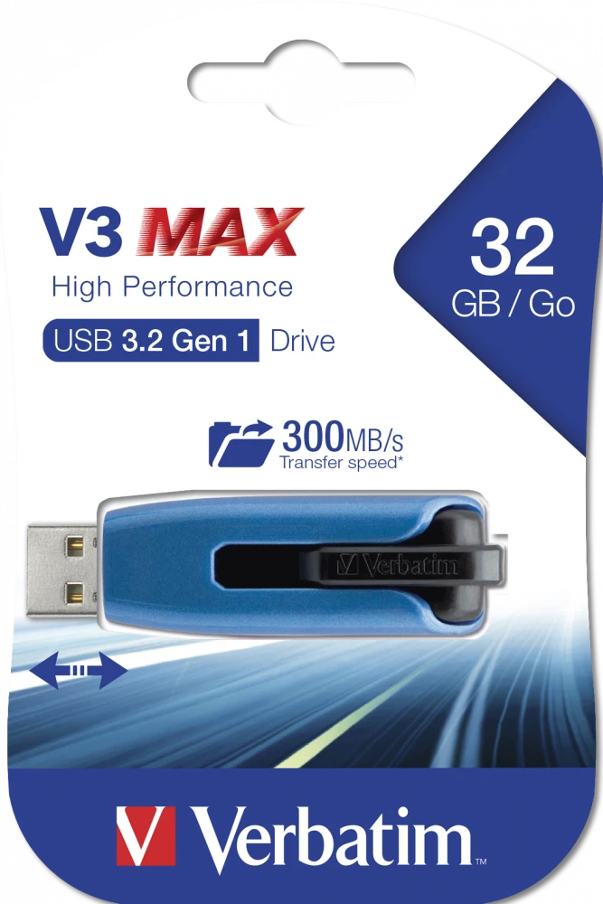 USB 3.0 atmintis Verbatim Store 'n' Go V3 MAX, 32 GB / V49806 aprašymas - Prekės nuotrauka