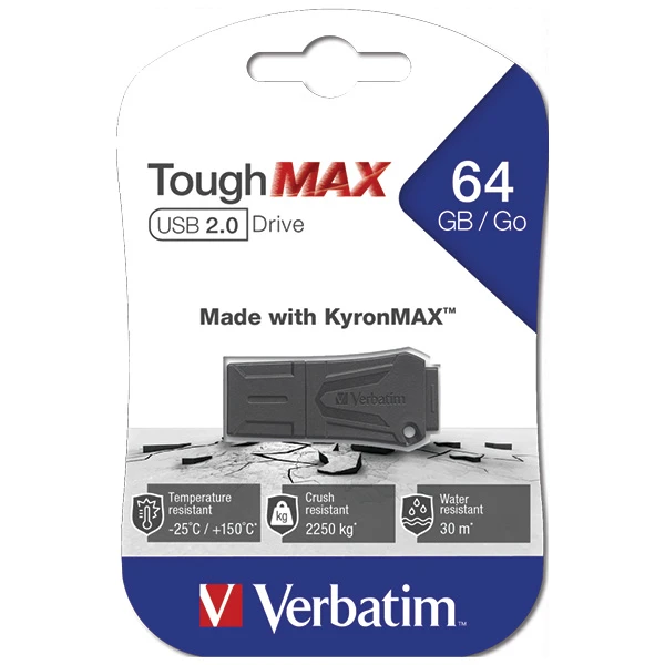 Verbatim ToughMAX USB atmintukas 64 GB USB A tipo 2.0 Juoda aprašymas - Prekės nuotrauka Verbatim ToughMAX USB atmintukas 64 GB USB A tipo 2.0 Juoda aprašymas - Prekės nuotrauka