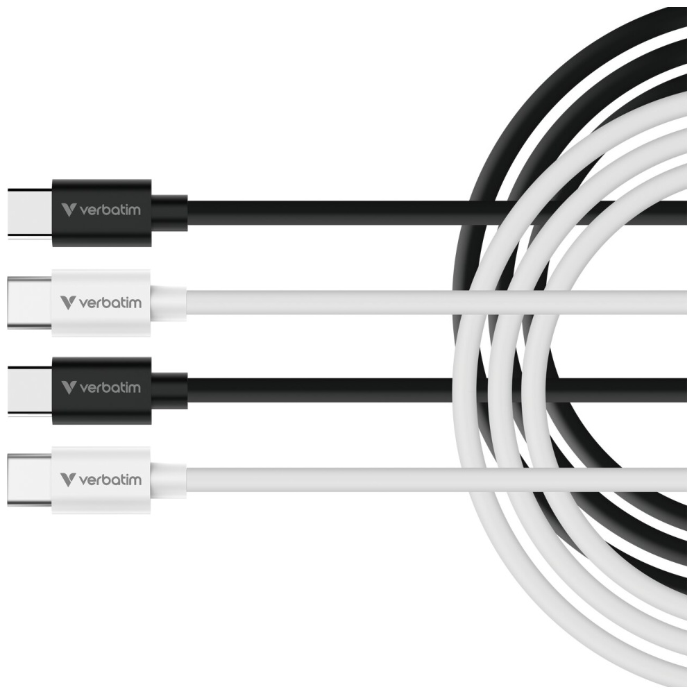Verbatim Sync & Charge USB-C į C essentials 60W Kabelis juodos spalvos / baltos spalvos 2 vnt. 32391 aprašymas - Prekės nuotrauka Verbatim Sync & Charge USB-C į C essentials 60W Kabelis juodos spalvos / baltos spalvos 2 vnt. 32391 aprašymas - Prekės nuotrauka