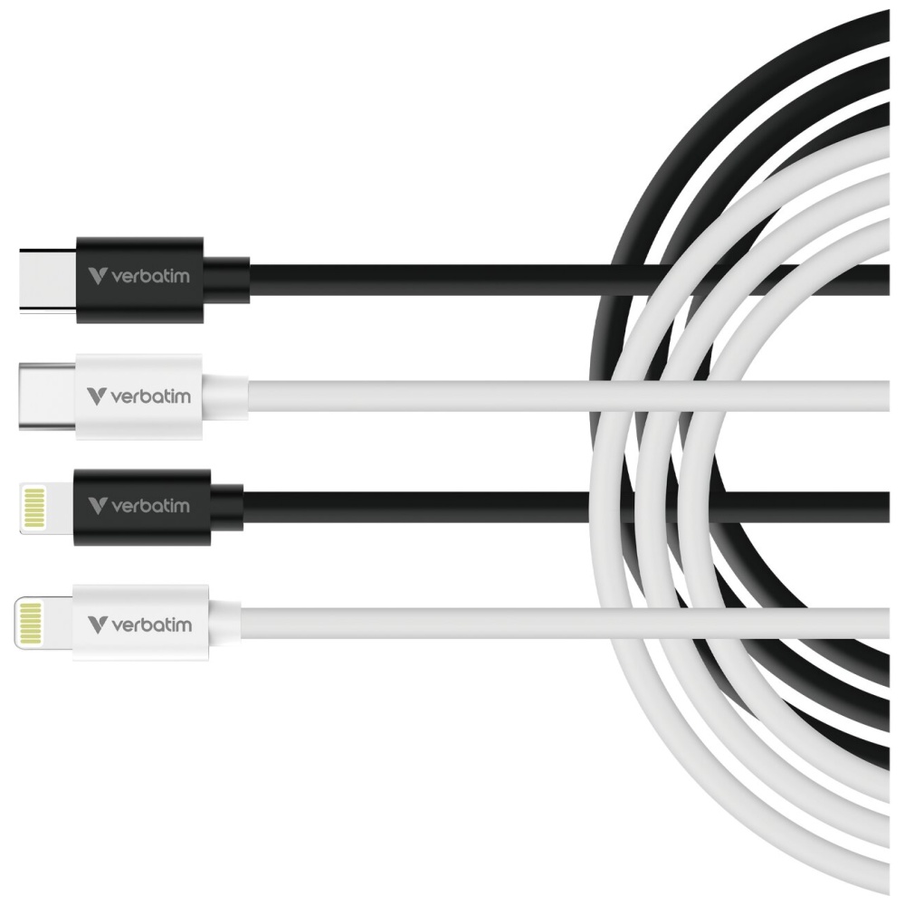 Verbatim Sync & Charge USB-C į Lightning essentials 27W Kabelis juodos spalvos / baltas 2 pcs. 32392 aprašymas - Prekės nuotrauka Verbatim Sync & Charge USB-C į Lightning essentials 27W Kabelis juodos spalvos / baltas 2 pcs. 32392 aprašymas - Prekės nuotrauka