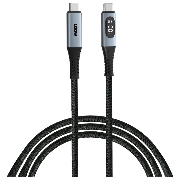 Verbatim Sync & Charge USB-C į USB-C laidas 100W su ekranu 120cm juodos spalvos 31848 aprašymas - Prekės nuotrauka