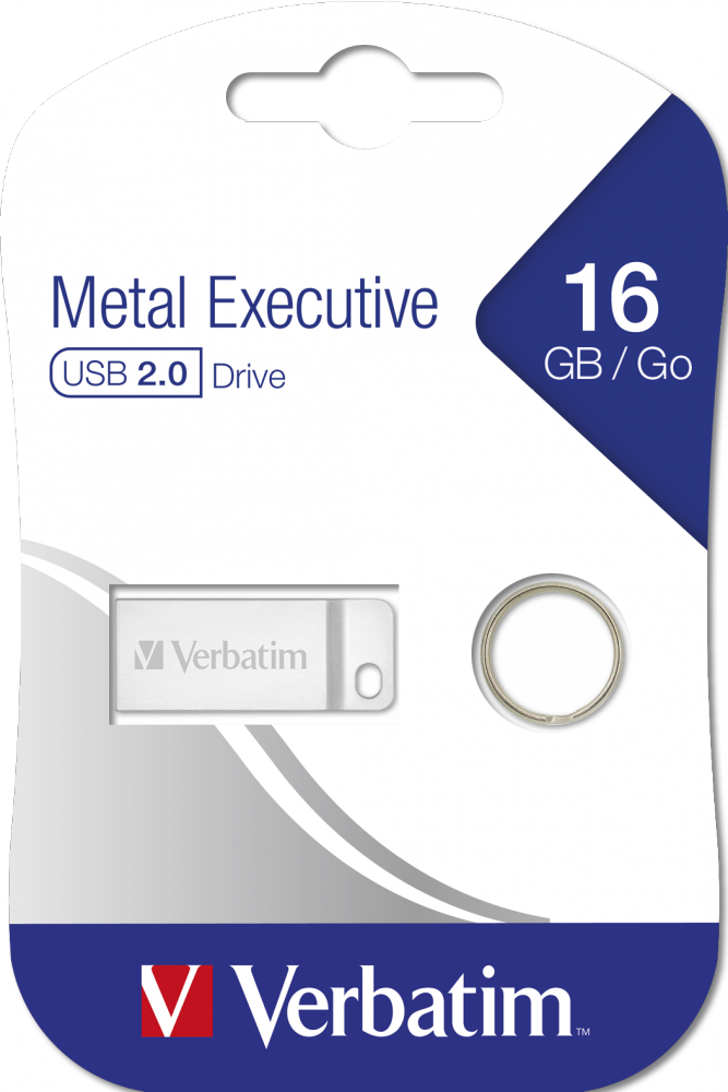 Verbatim USB atmintinė 16GB USB-A 2.0 Metal Executive sidabro spalvos 98748 aprašymas - Prekės nuotrauka