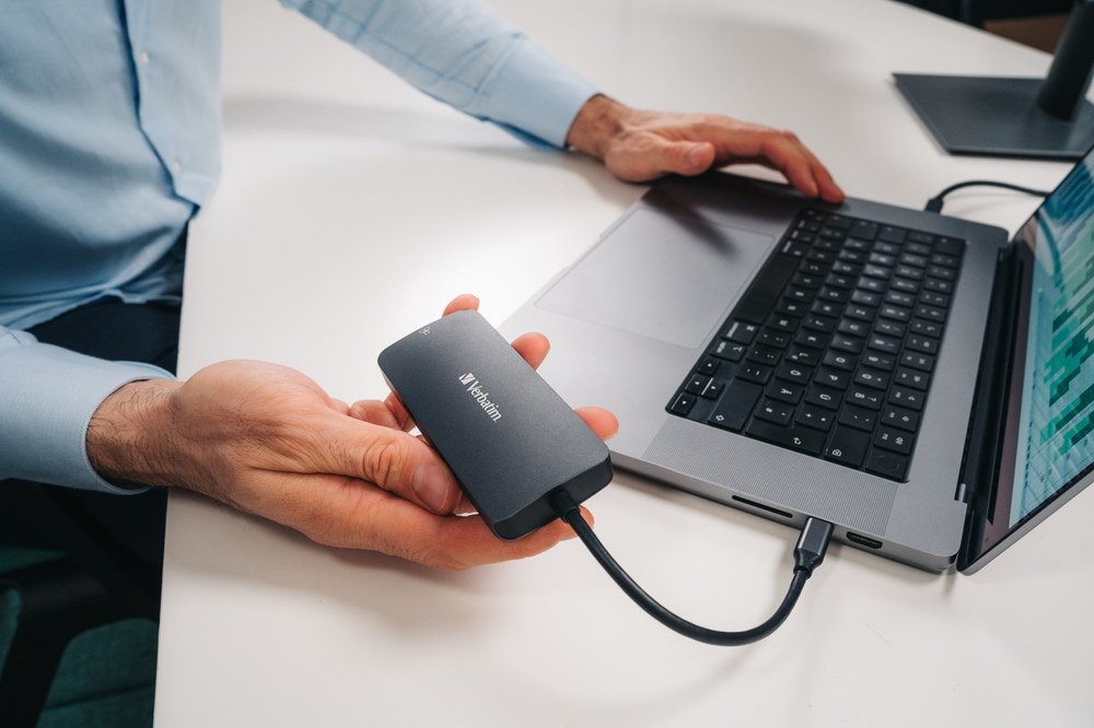 Verbatim USB-C į HDMI/USB-C/Ethernet/2xUSB-A 3.0 adapteris, pilkos spalvos, 32150 aprašymas - Prekės nuotrauka