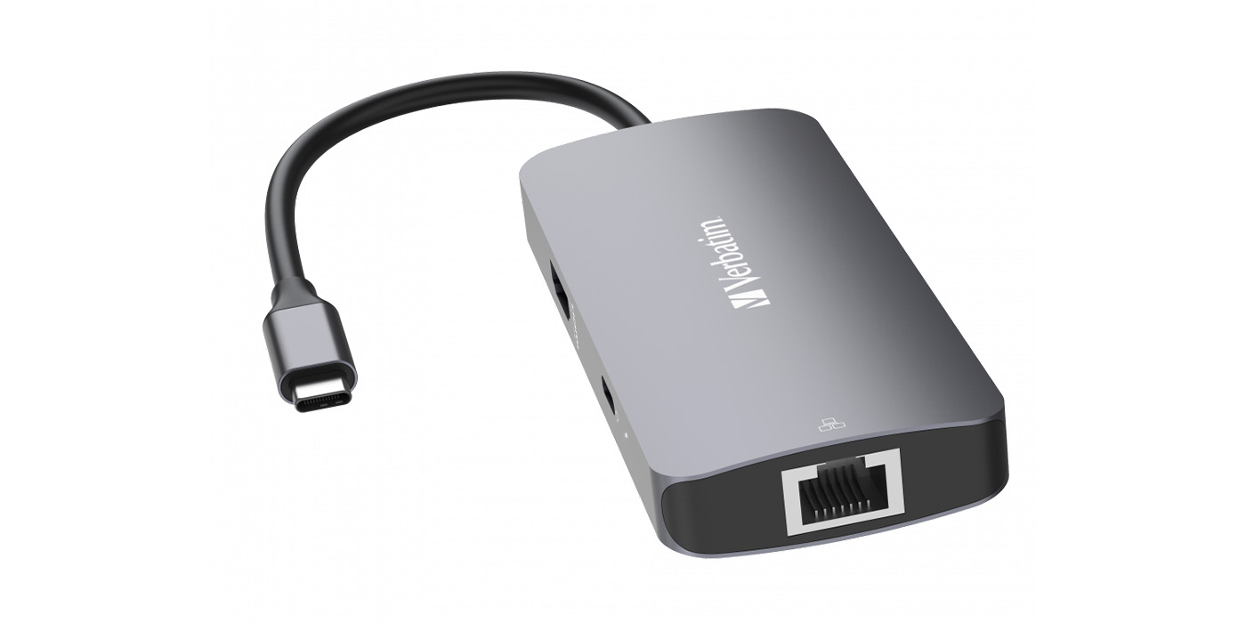 Verbatim USB-C į HDMI/USB-C/Ethernet/2xUSB-A 3.0 adapteris, pilkos spalvos, 32150 aprašymas - Prekės nuotrauka