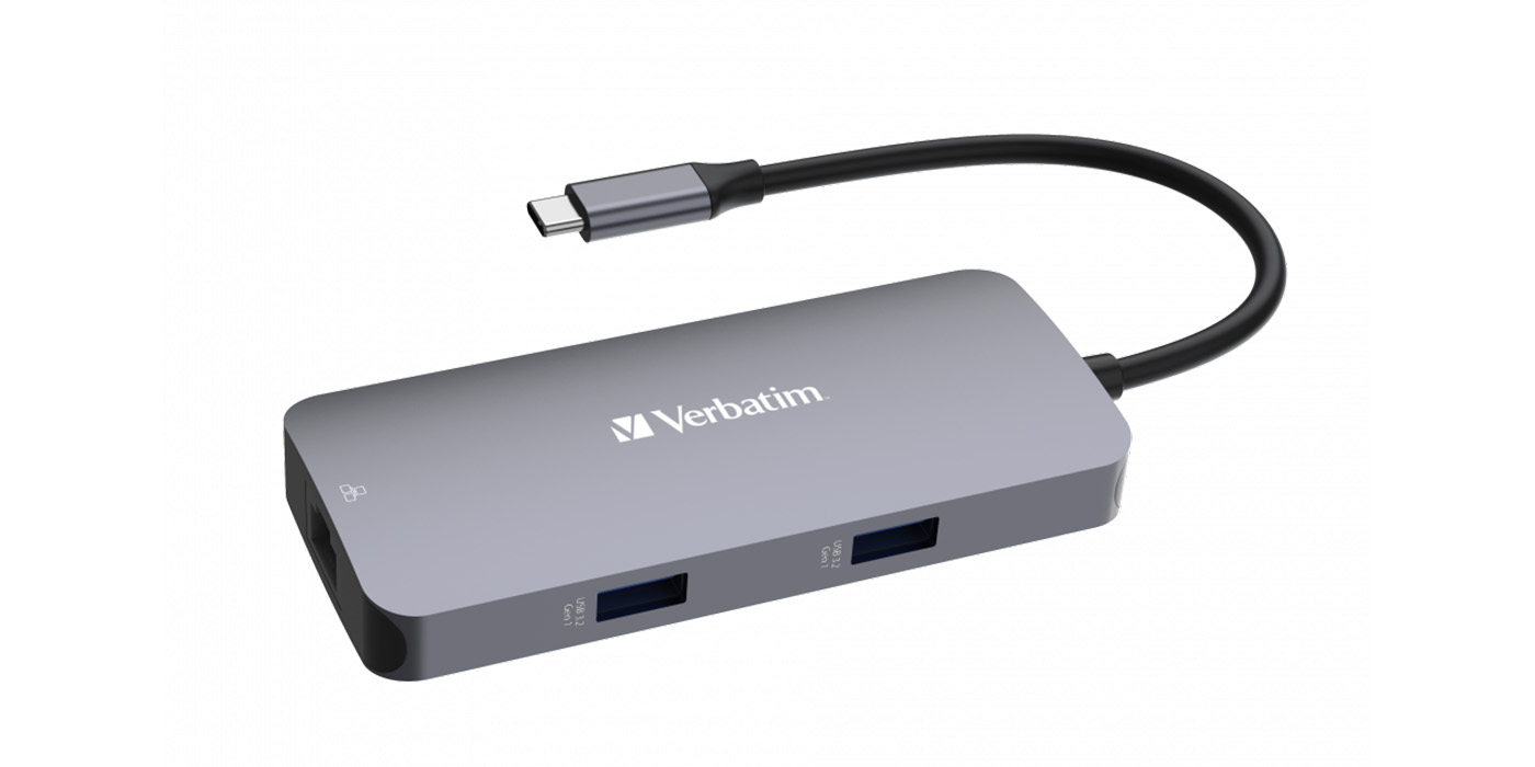 Verbatim USB-C į HDMI/USB-C/Ethernet/2xUSB-A 3.0 adapteris, pilkos spalvos, 32150 aprašymas - Prekės nuotrauka