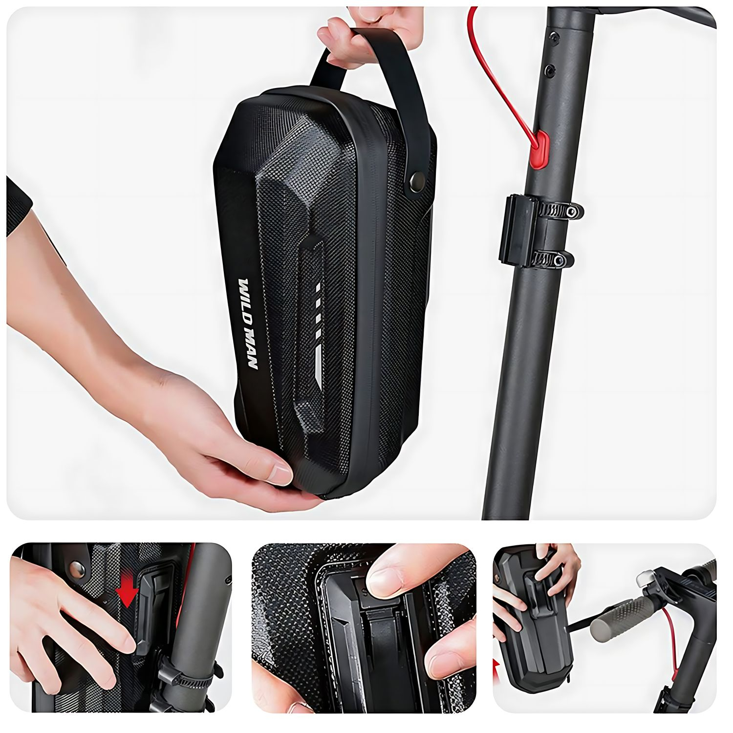 WILDMAN Scooter case/holder GD9XPlus frame bag juodos spalvos aprašymas - Prekės nuotrauka