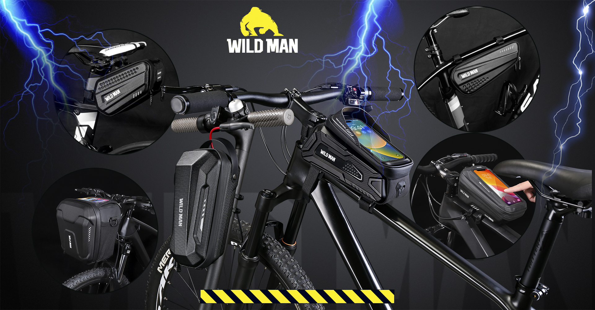 WILDMAN XT17 Dviračio krepšys/Mount, Handlebar Bag, juodos spalvos aprašymas - Prekės nuotrauka
