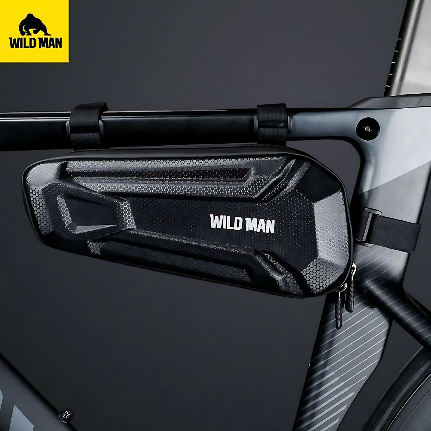 WILDMAN XT9 XL 3,5 l dviračio rėmo krepšys, dviračio laikiklis, juodos spalvos aprašymas - Prekės nuotrauka