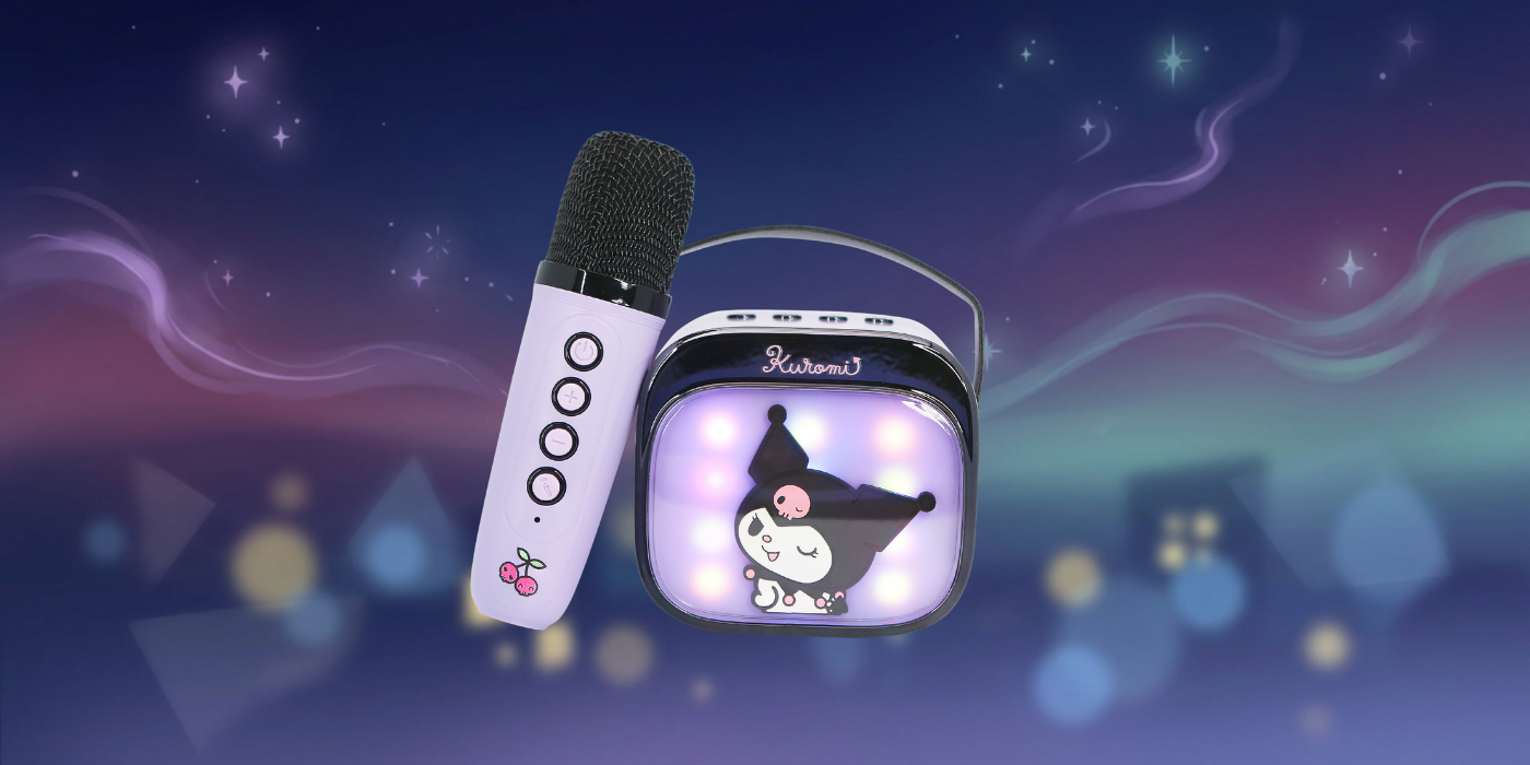 Wireless Karaoke Set OTL Kuromi LED Light-Up aprašymas - Prekės nuotrauka Wireless Karaoke Set OTL Kuromi LED Light-Up aprašymas - Prekės nuotrauka