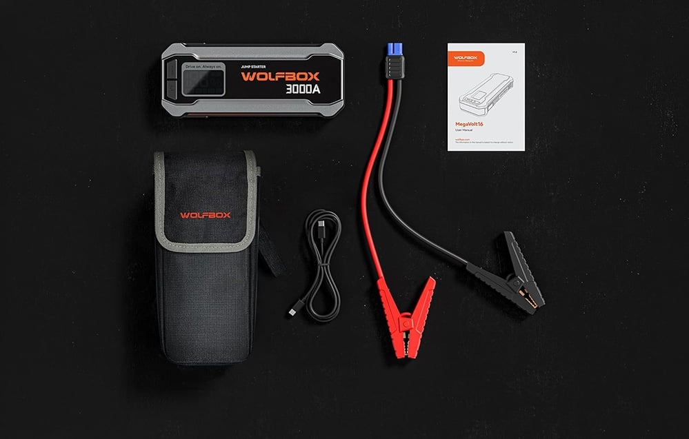 WOLFBOX MegaVolt 16 16 000 mAh 3 000 A automobilio užvedimo įrenginys aprašymas - Prekės nuotrauka