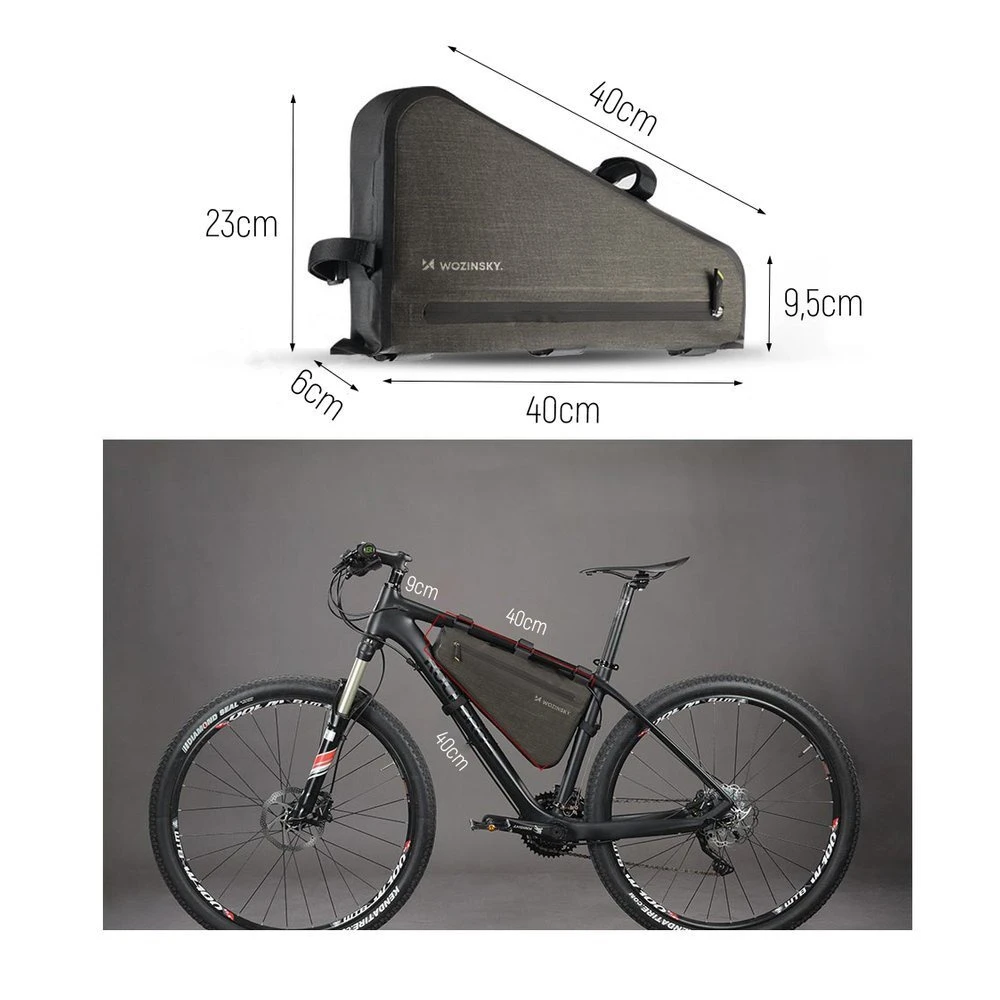 Wozinsky bicycle frame bag 3.5 l pilkos spalvos (WBB15BK) aprašymas - Prekės nuotrauka Wozinsky bicycle frame bag 3.5 l pilkos spalvos (WBB15BK) aprašymas - Prekės nuotrauka
