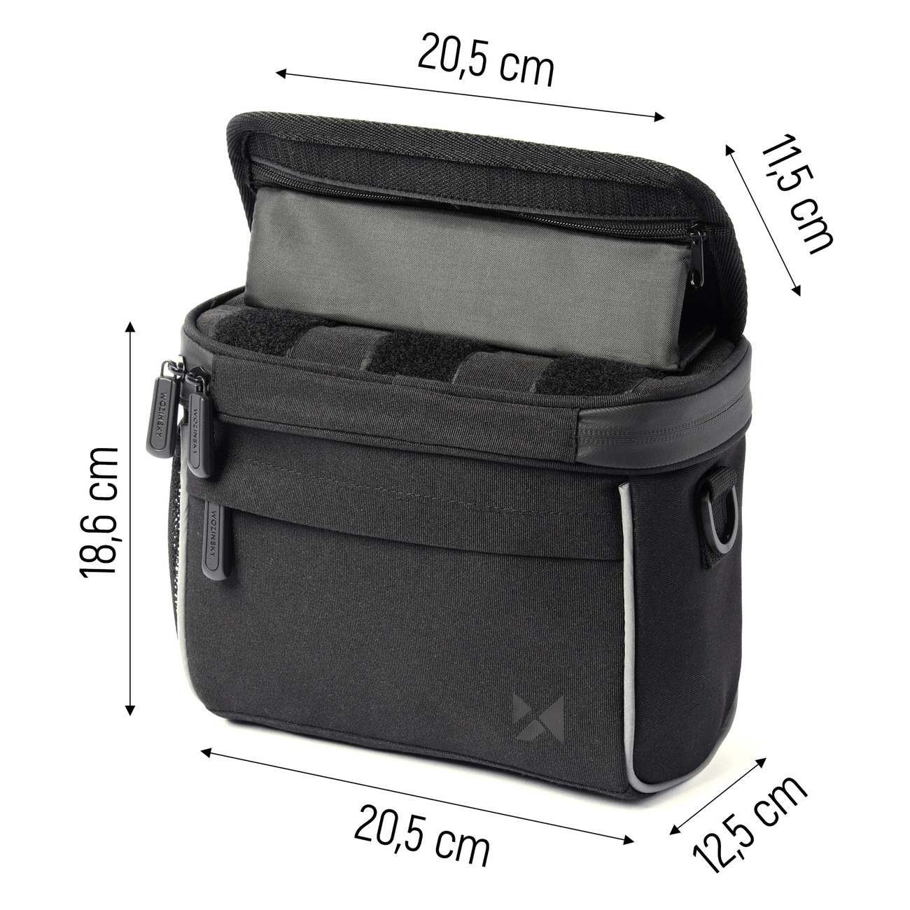 Wozinsky bicycle handlebar bag bike shoulder bag juodos spalvos (WBHBB-01) aprašymas - Prekės nuotrauka Wozinsky bicycle handlebar bag bike shoulder bag juodos spalvos (WBHBB-01) aprašymas - Prekės nuotrauka