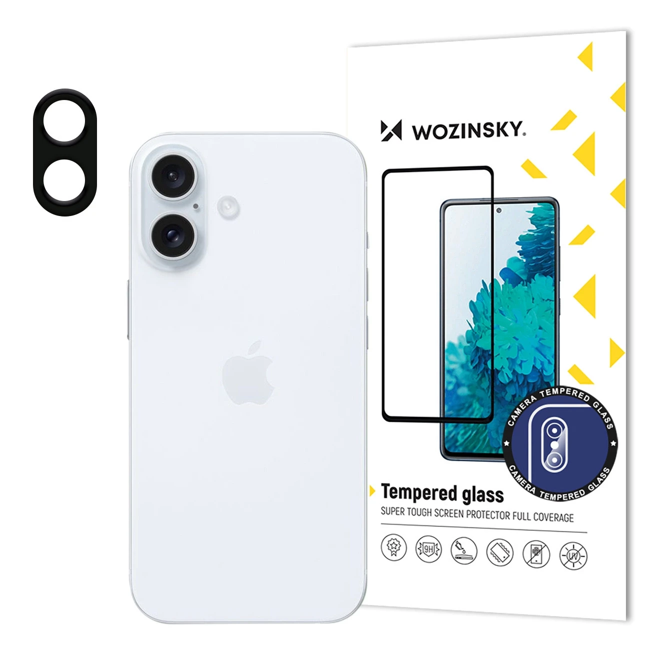 Wozinsky Full Camera Glass 9H Apsauginis stiklas Apple iPhone 16 camera aprašymas - Prekės nuotrauka Wozinsky Full Camera Glass 9H Apsauginis stiklas Apple iPhone 16 camera aprašymas - Prekės nuotrauka
