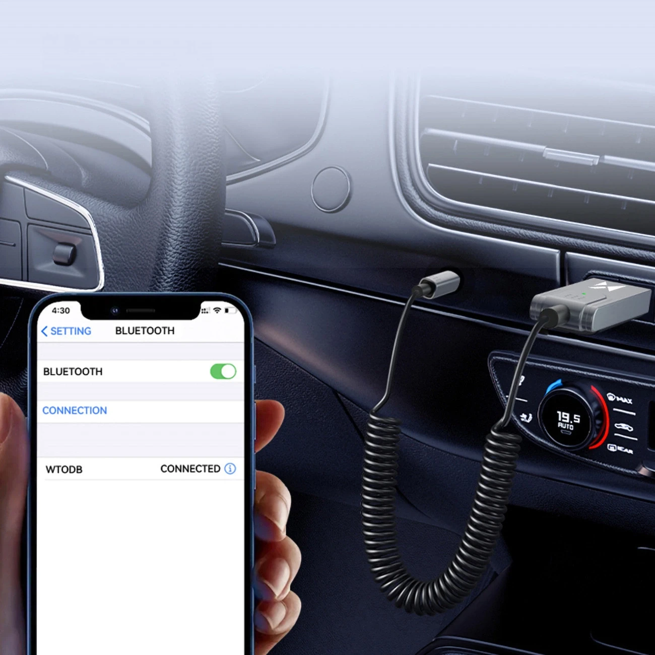 Wozinsky WTODB Bluetooth 5.3 garso adapteris / AUX garso imtuvas aprašymas - Prekės nuotrauka