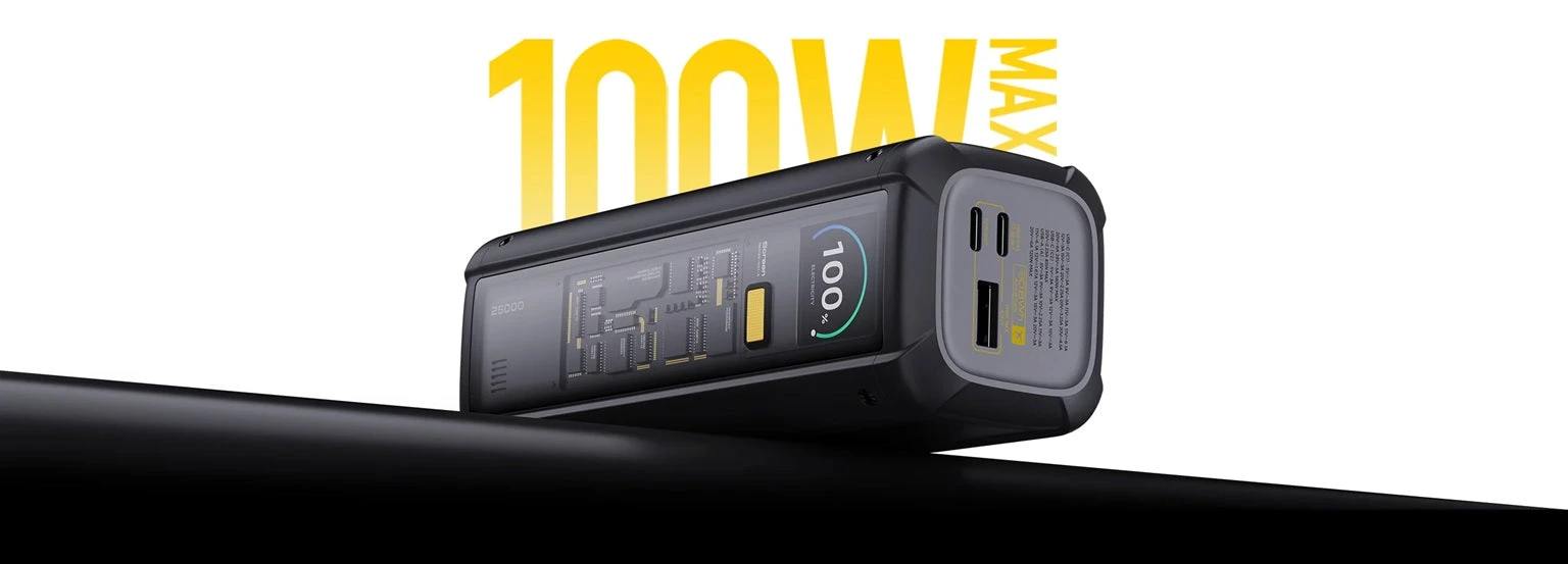 Xiaomi Power Bank | HyperCharge | 25000 mAh | Juodas aprašymas - Prekės nuotrauka