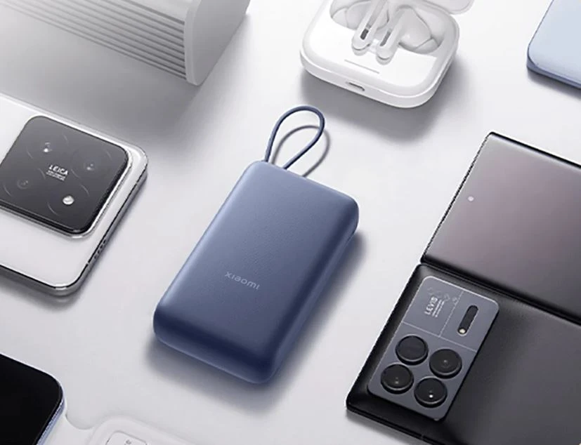 „Xiaomi 33W Power Bank“ (integruotas laidas) | 20000 mAh | USB-C/USB-C laidas/USB-A | Tan aprašymas - Prekės nuotrauka
