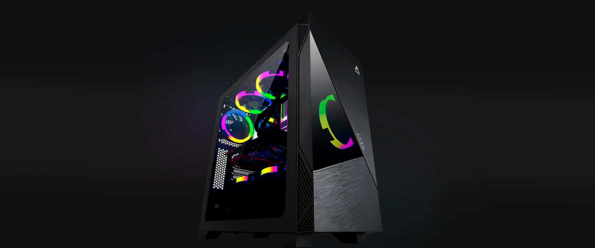 Žaidimų kompiuterio korpusas AZZA Eclipse 440, su 1xARGB Fan, side window made of tempered glass, Without PSU (bottom), CSAZ-440 aprašymas - Prekės nuotrauka