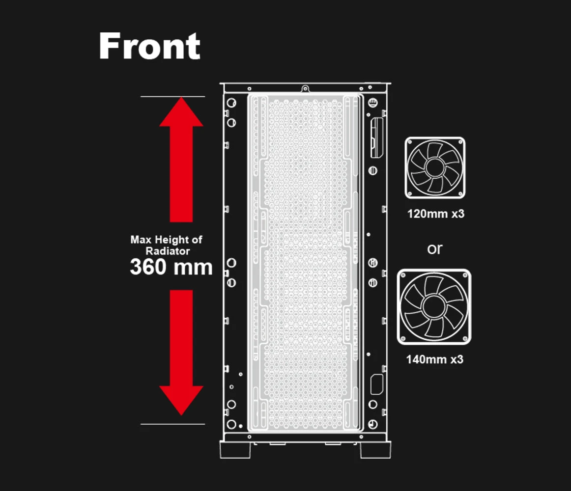 Žaidimų kompiuterio korpusas AZZA Eclipse 440, su 1xARGB Fan, side window made of tempered glass, Without PSU (bottom), CSAZ-440 aprašymas - Prekės nuotrauka