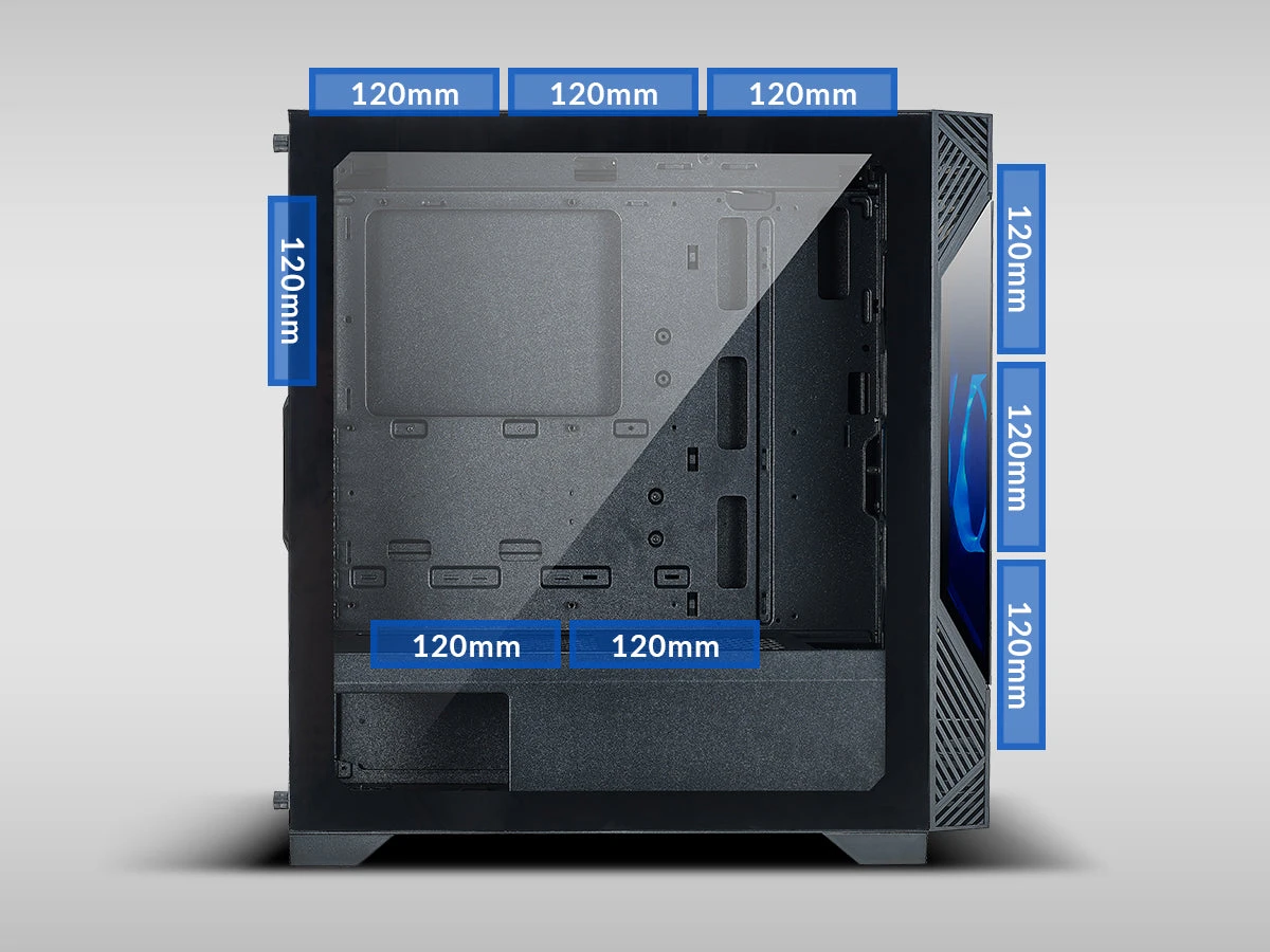 Žaidimų kompiuterio korpusas AZZA Eclipse 440, su 1xARGB Fan, side window made of tempered glass, Without PSU (bottom), CSAZ-440 aprašymas - Prekės nuotrauka Žaidimų kompiuterio korpusas AZZA Eclipse 440, su 1xARGB Fan, side window made of tempered glass, Without PSU (bottom), CSAZ-440 aprašymas - Prekės nuotrauka
