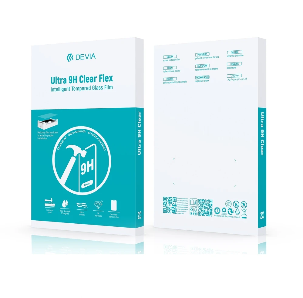 Devia apsauginės plėvelės rinkinys Intelligent Ultra 9H Flex grūdintas stiklas pjaustymo staklėms (0.4mm) 20vnt.