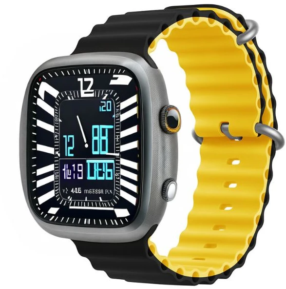 Devia dirželis Deluxe Sport6, skirtas Watch 38mm/ 40mm/ 41mm/ 42mm, juodas/geltonas
