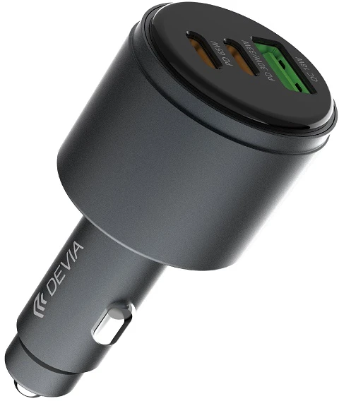Devia automobilinis įkroviklis Extreme Metal PD QC 116W 1x USB 2x USB-C juodas