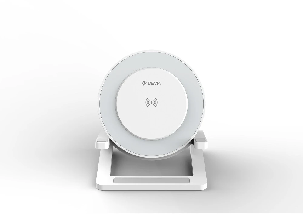 Devia „Bluetooth“ garsiakalbis IM-3 su 15W belaidžiu įkrovikliu ir baltu apšvietimu