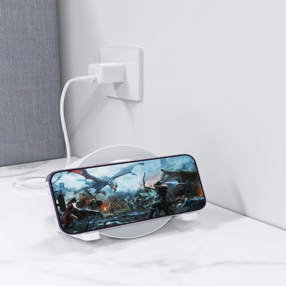 Devia „Bluetooth“ garsiakalbis IM-3 su 15W belaidžiu įkrovikliu ir baltu apšvietimu