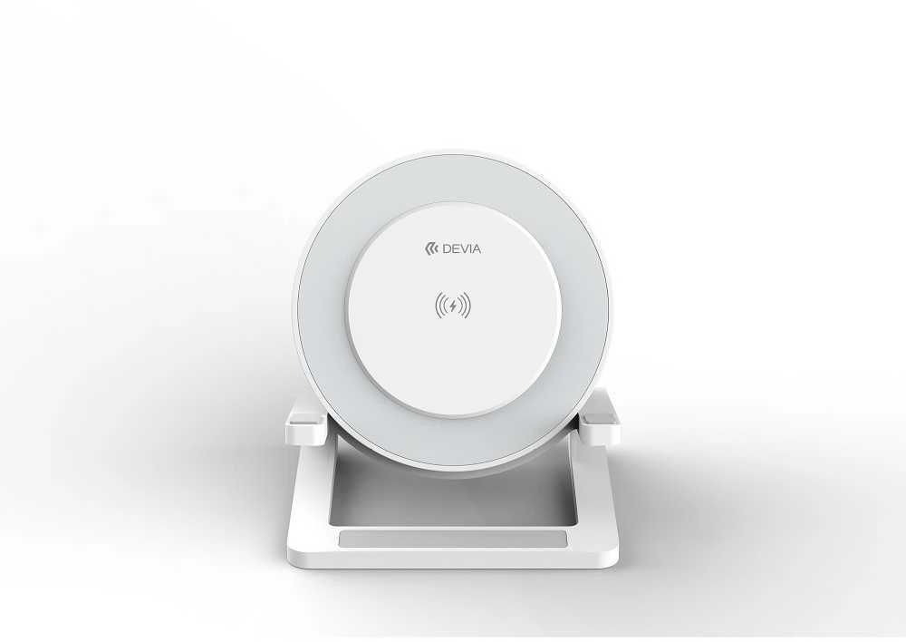 Devia „Bluetooth“ garsiakalbis IM-3 su 15W belaidžiu įkrovikliu ir baltu apšvietimu