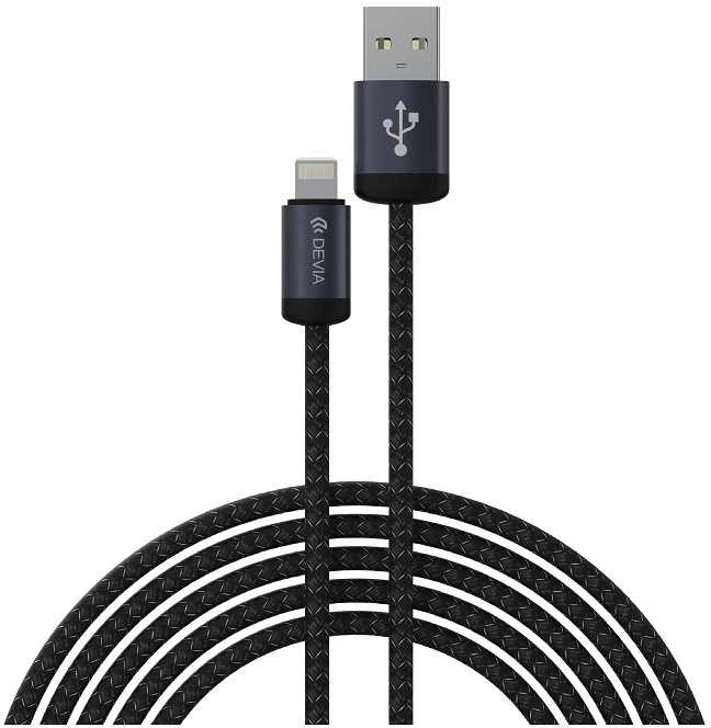 Devia laidas Gracious EC650 USB – USB-C 1,0 m 2,4A juodas