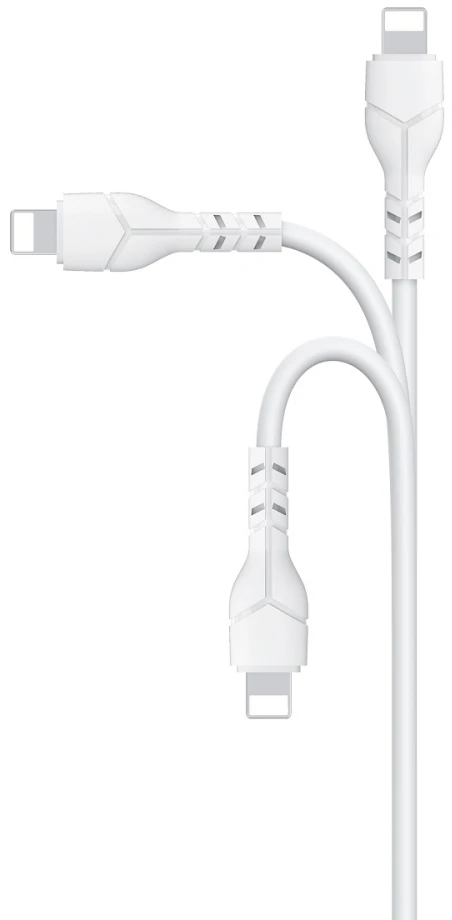 USB laidas Devia Kintone Lightning 1.0m baltas 5V 2.1A