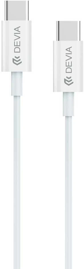 USB laidas Devia Smart PD iš Type-C į Type-C 20V 3.0A 60W baltas