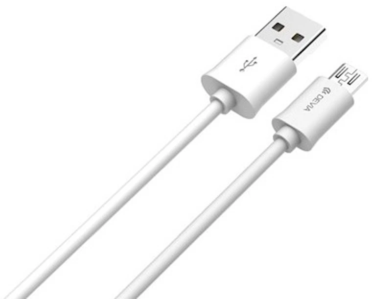 USB laidas Devia Smart microUSB 1.0m baltas
