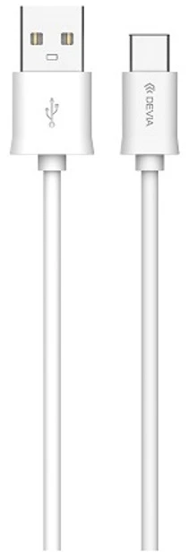 USB kabelis Devia Smart Type-C 1.0m baltas