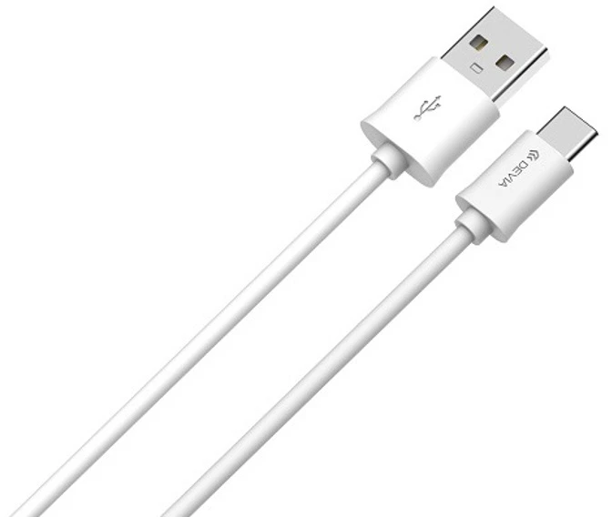 USB kabelis Devia Smart Type-C 1.0m baltas