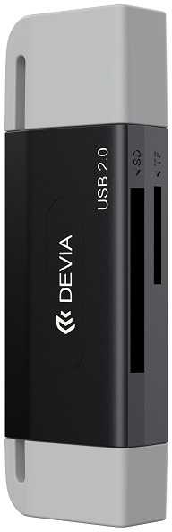Devia kortelių skaitytuvas 2in1 EL239 USB/USB-C 2.0 juodos spalvos