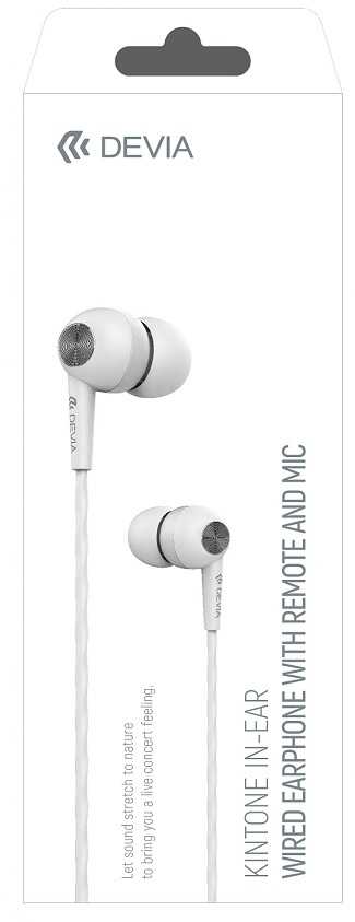 Ausinės Devia Kintone 3,5mm baltos