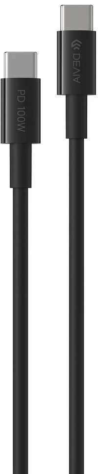 Devia laidinis įkroviklis Rocket PD 45W 1x USB-C juodos spalvos+ kabelis USB-C - USB-C