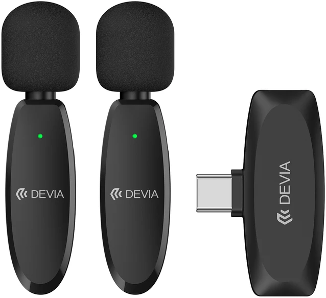 Devia mikrofonas išmaniesiems telefonams Lite 1 USB-C 2in1 juodas