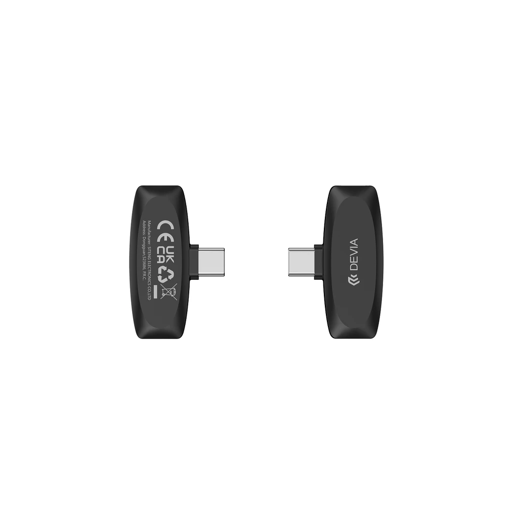 Devia mikrofonas išmaniesiems telefonams Lite 1 USB-C 2in1 juodas