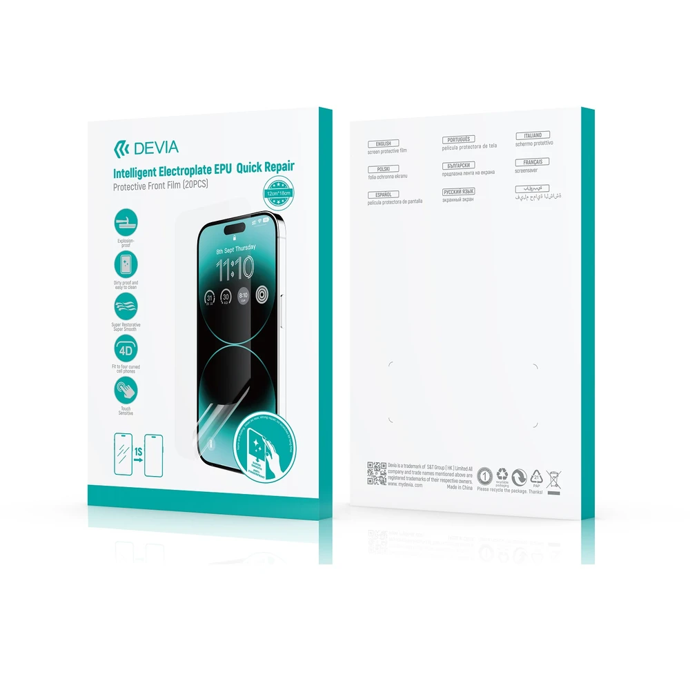 Devia Set apsauginė plėvelė EPU quick repair electroplate skirta pjaustymo staklėms 20vnt. išmaniojo telefono LCD ekranui