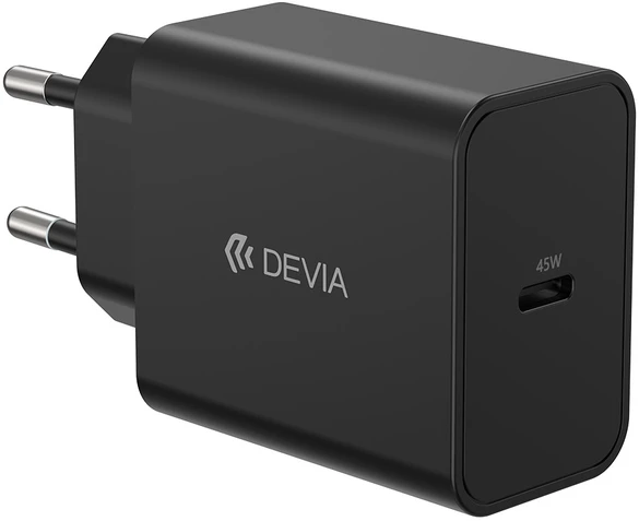 Devia sieninis įkroviklis Rocket PD 45W 1x USB-C juodas