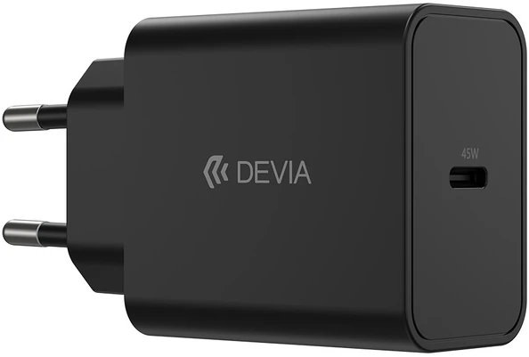 Devia sieninis įkroviklis Rocket PD 45W 1x USB-C juodas