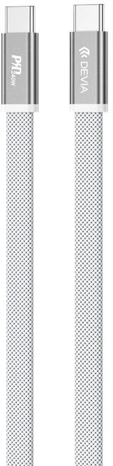 Devia Ultra3 USB-C PD 240W metalinis pintas plokščias greitojo įkrovimo laidas 1,5 m baltas